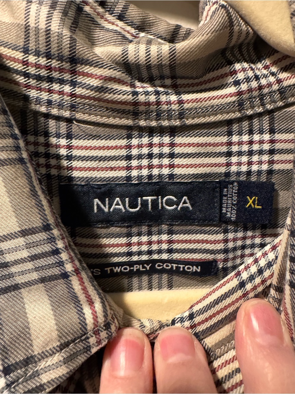 Nautica Men's Classic Button-Down Plaid Shirt - Picture 2 of 4